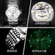 OLEVS Swiss Certified Watch Men's Simple Business Simple Watch Mechanical Watch Doble Calendar Luminoso Watrip Watch Olevs-9928 Steel Strip White