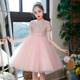 Disney Kinderkleid Prinzessin Kleid Sommer Mädchen Klavier Performance Kleidung Blume Kinder Hochzeitskleid Graduate Host Puffy Blick Rock LF9922 [Weiß] Kollektion mit Krone 110 cm