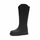 DG/du neue Regenstiefel für Frauen mit modischen hochrösten Regenstiefeln für Internet Celebrity plus Samt Langstuhlschuhe Nicht-Rutsch-Küchengummi-Schuhe Single Schuh-Schwarz (Standardgröße) 38 (Hinzufügen von Samtabdeckungen kann absendlich sein)