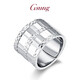 GsunG platinum PT950 men's wide-faced ring with large car pattern and laser face, women's live mouth large ring. Priced by gram. Contact before bidding.