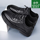 Henipolo brand sneakers for men, high quality genuine cowhide business shoes, fashionable casual leather shoes, non-slip wear-resistant running sneakers for men, black 40 (250mm) leather shoe size