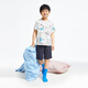 Annil vêtements pour enfants garçons costume à manches courtes 2024 été nouveau costume bande dessinée imprimé T-shirt à manches courtes pantalon fleur blanche 170