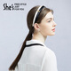 She s Qianzi Xiaoxiang style simulated silk satin hairpin, fashionable hair band, pressed hair headband, headband, birthday gift for girlfriend, black and white contrasting color H1