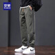 Romon casual pants work pants men's 2025 spring and autumn new trendy brand loose ties youth Harren sports men's clothing 689 dark gray [regular style] L