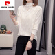 Pierre Cardin Lady's new inner half turtleneck Yiwu bottoming shirt for women autumn and winter long sleeves large size belly covering slimming lace black XL recommended 120-140 Jin Jin equals 0.5 kg