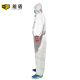 Nengdun Disposable Isolation Gown One-piece Hooded Protective Clothing Work Clothes Breathable Full Body Isolation Clothing Spray Paint Dustproof Clothing ZYFHF-01 White 45gSMS One Size