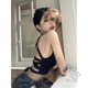 Tao Yiyu hot girl sexy beautiful back cross small camisole for women with breast pads gathered bottoming summer outer wear rose red one size