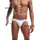 CHIC DOLL T-string men's underwear men's underwear double butt cotton comfortable breathable thread sexy low waist hip lift high fork European and American white 1 piece L
