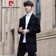 Pierre Cardin doppelseitige Wolljacke koreanischer Stil für Männer im koreanischen Stil für Männer im koreanischen Stil, der gelegentliche Kurzwollmantel Trendy Windbreaker Workwear Girl Jacket Top [Vatertagsgeschenk] 8816 Gray M.