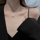 Miao Xiu double-linked Möbius silver necklace for women, circle clavicle chain, Valentine's Day gift for girlfriend and wife, Möbius double-ring necklace - silver B0720A