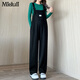Miduli maternity overalls autumn and winter outer wear maternity pants large size casual wide leg pants new trousers autumn black L