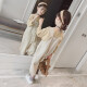 Xiaoguai childhood little girl's spring clothes girls overalls suit spring and autumn 2020 new style medium and large children 8 western style 9 stripes 10 two-piece set 12 children 13 years old yellow 140 (recommended around 135cm)