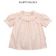 happyology英国女童夏季木耳边泡泡袖高级感衬衫女宝宝纯棉上衣 小野花 104 (104cm)