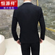Hengyuanxiang suit men's three-piece business formal suit professional suit groomsmen groomsmen wedding dress spring L 105-120 Jin Jin equals 0.5 kg light gray (suit + trousers)