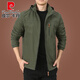 Pier Cardin Marke High-End-Herrenkleidung Outdoor Herrenjacke Herbst und Winter 2025 Neue Herbst-Tops mittleren Alters plus Samtclips plus Samt 9898 Schwarzes Modell M.