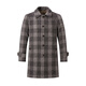 Sieben Wolf Wollmantel Herrenmantel New Winter Plaid mit mit mittlerem gestrickten Wollpendler-Pendler-Gelegenheitskleidung 303 (Kaffee) XL 175/92A