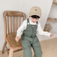 Warm winter duck new children's down cotton pants autumn and winter thickened boys and girls children's clothing winter clothing baby Korean overalls cotton pants bean green 100 cm