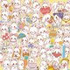 
100 pictures without repeating Korean version of cute rabbit bear stickers little bear rabbit girl heart INS cartoon decorative stickers Monkey Dafu collection 100 pictures TZ13803