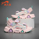 Guirenniao children's sandals 2025 new Korean version girls summer soft-soled baby beach shoes pink 32 (inner length 20.5/foot length 20.0)