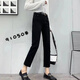 Yimuqi European Station 202 autumn and winter new fat m high waist jeans for women, slimming cigarette trousers, cigarette trousers, nine-point pants, 693 rear button pants, high elastic spring and autumn style 8XL s 8095Jin[Jin equals 0.5 kg]