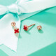 Nianfu 18K gold four-leaf clover earrings for women screw earrings rose gold 18k earrings screw jewelry rose gold small ball earplugs (just a ball) single