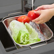 Huangsi retractable drain basket kitchen sink filter multi-functional stainless steel vegetable washing fruit draining dish basin rack 30*22*5.5cm retractable drain basket