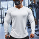 Lutielang sports long-sleeved fitness clothes T-shirt bottoming shirt men's elastic quick-drying muscle training running top white M
