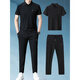 Woodpecker Short-sleeved Mulberry Silk Thin Casual Sports Set Men's Summer Elastic I Silk Quick Dry Two-Piece Set 829 Military Green 165/M [Suggested 90-110Jin [Jin equals 0.5 kg]]