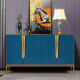 Jingeyu Hotel new Chinese style entrance cabinet modern simple light luxury Chinese blue shoe cabinet large capacity storage small apartment entrance two door push type 100X40X90