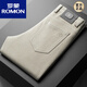 ROMON business woolen casual pants men's trousers in autumn and winter thickened warm and fur straight wool trousers black PM9712 29