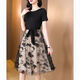 Aimanjie Light Luxury Brand Celebrity Temperament Vestido de alta gama para mujeres La falda popular de este año para Summer New Borded Mesh Skirt Black L (recomendado 103-111Jin [Jin equivale a 0.5 kg])
