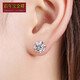 Centenary Baojinxiang Pt950 platinum earrings for women, platinum moissanite diamond earrings, one carat snowflake earrings as a gift for your girlfriend, 50 points (single score), a pair of snowflake earrings