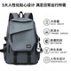 
Feng Shang backpack men's fashionable brand middle school school bag backpack Korean version simple and versatile travel college student computer bag campus backpack men [gray with pendant]