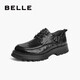 Belle pleated business leather shoes men's cowhide thick-soled formal shoes A1422AM4 black-single 39