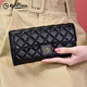Goldlion long wallet for women 2025 new style cowhide clutch bag for girls with multiple card slots genuine leather light luxury ladies handbag high-end black FA021919-111