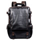 Slow Time Business Casual Leder Rucksack Pendelkopf Leder Rucksack Schoolbag Reisetasche Männer und Frauen Computertasche Schwarz schwarz
