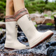 Jinbingsheng Mode japanische hochröhren-Regenstiefel für Frauen mit nicht rutschfestem und vielseitigem Langstubenschnallen Regenstiefeln im Freien im Freien mit dick gelösten Wirtschaftsschuhen Hochrohr-Regenstiefel 36-37 [Schnallenstil] mit Innensohle Standardgröße | Lockerheit zu verfolgen kann eine größere Größe haben