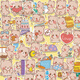 
100 pictures without repeating Korean version of cute rabbit bear stickers little bear rabbit girl heart INS cartoon decorative stickers Monkey Dafu collection 100 pictures TZ13803