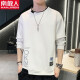 Antarctic sweatshirt men's spring and autumn trendy long-sleeved T-shirt bottoming shirt round neck loose top WY126 gray XL
