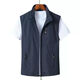 Zewanbang Herrenweste Frühling und Herbst Dünne, lässige, atmungsaktive Pferde-Clip-Jacke für Männer, mittlere und ältere schnell trocknende Weste für die Sommerweste für Männer, dunkelblau L empfohlen 115-135jin [Jin ist 0,5 kg]