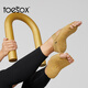 Toesox yoga socks non-slip rubber Pilates sports five-toe socks Mia series black ribbon S (size 34~38)