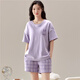 Mengyuanduo Pajamas для женщин в летнем хлопковом хлопковом сладком и милом с грудной клеткой 2024 Новый летний анти-концентраторный набор домашней одежды SD_1047# Двойной короткий коричневый кролик с грудной клеткой m