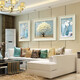 Yimi Wohnzimmer Dekoration Malerei Modernes einfaches Sofa-Hintergrund Wandmalerei Europäischer Esszimmer Hängende Malerei American Mural Ping An Nafu (einfacher, europäischer weißer Rahmen) 55x70*2-70 x 90 cm geeignet für 3 ~ 4 Sofas geeignet