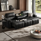 
Gujia Home Furnishing (KUKA) Italian piano keys Lawrence zero-back wall top layer cowhide sofa 6227 piano keys black 3 person position 3 electric sofa bed