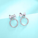 Yuan Shengfu's new PT950 fashionable bow platinum earrings, fashionable and versatile platinum earrings, 3.94g