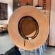 Jincheng Internet celebrity summer vacation beach sun protection straw hat men and women hand-woven wide-brimmed flat-brimmed socialite French top hat MA114 black strap/khaki flat-brimmed top hat adjustable