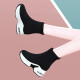 Guciheaven High-Top-Sockenschuhe für Frauen im Herbst und Winter High-Top-Elastizitätsschuhe für Frauen im Frühling 2023 Neue Sportschuhe Stiefel Single Schuhe 9759-1 Schwarz plus Samt 35