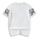Denon Supreme kurzärmeligte T-Shirt für Männer und Frauen im Sommer chinesischer Stil Doppeldragon mit Perlen Pure Cotton Lose Lose großer Trendpaar T-Shirt T-Shirt T691 Weiße XL-Größe (Empfohlen 136-155 Jin [Jin gleich 0,5 kg]))