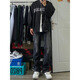 7 hochwertige amerikanisch gewaschene Jeans für Herbst und Winter neuer Stil neuer Stil loser Weitbein trendiger High Street Casual Straight Work Hosen WKXS-K683 Black L.
