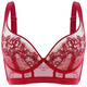 Ancient and modern (GUJIN) red underwear in the year of birth, thin big breasts, small push-up bra, anti-sagging, side breasts, body shaping bra set, wine red/suit, M 34/75C, thin cup about 0.3C